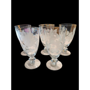 Duncan & Miller Clematis 6 1/2" Ice Tea Goblets. Set of 5